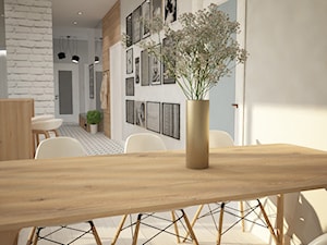 Mieszkanie we Wrocławiu, styl skandynawski - Duża biała jadalnia, styl vintage - zdjęcie od Mart-Design Architektura Wnętrz
