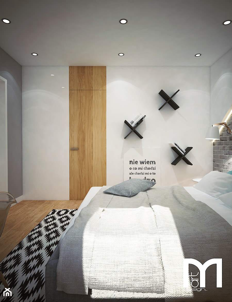Projekt sypialni na poddaszu - Mała sypialnia, styl nowoczesny - zdjęcie od Mart-Design Architektura Wnętrz