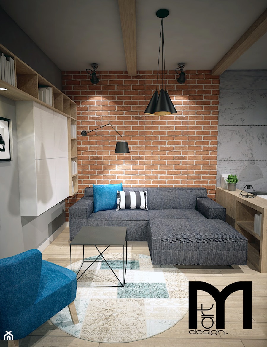 Mieszkanie styl industrialny - Salon, styl industrialny - zdjęcie od Mart-Design Architektura Wnętrz