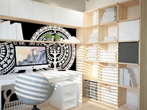 Projekt domu jednorodzinnego z pastelowymi kolorami - Średnie szare biuro, styl nowoczesny - zdjęcie od Mart-Design Architektura Wnętrz