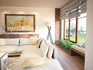 Wnętrze ciepłe, klimatyczne... - Średni biały salon, styl nowoczesny - zdjęcie od Mart-Design Architektura Wnętrz