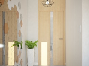 Projekt domu jednorodzinnego z pastelowymi kolorami - Mały szary hol / przedpokój, styl nowoczesny - zdjęcie od Mart-Design Architektura Wnętrz