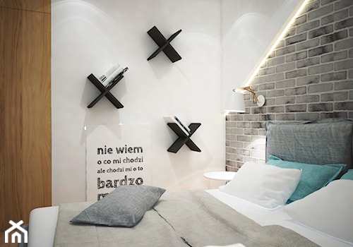Projekt sypialni na poddaszu - Sypialnia, styl nowoczesny - zdjęcie od Mart-Design Architektura Wnętrz