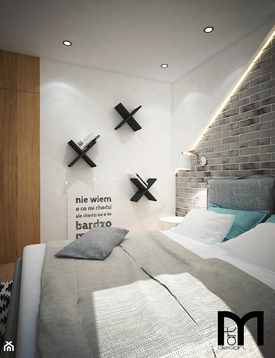 Projekt sypialni na poddaszu - Sypialnia, styl nowoczesny - zdjęcie od Mart-Design Architektura Wnętrz