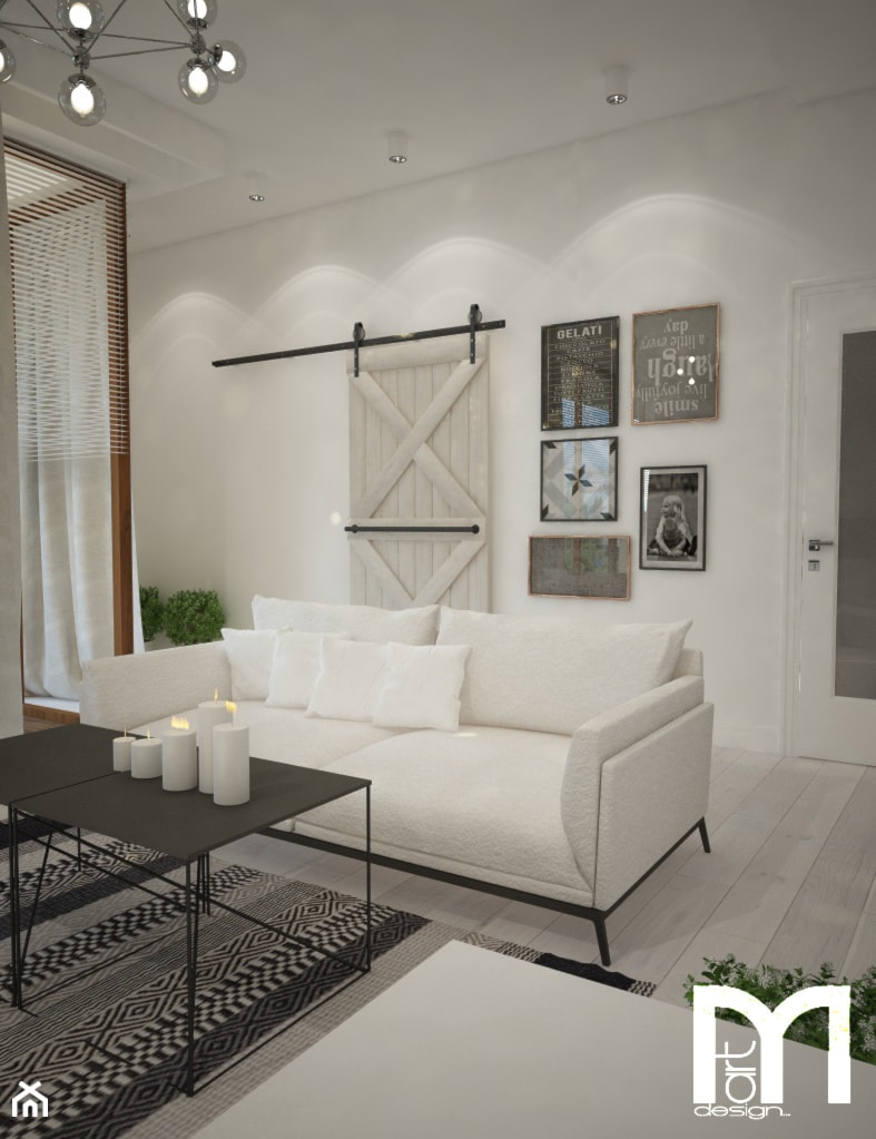 Mieszkanie we Wrocławiu, styl skandynawski - Średnia biała sypialnia, styl skandynawski - zdjęcie od Mart-Design Architektura Wnętrz