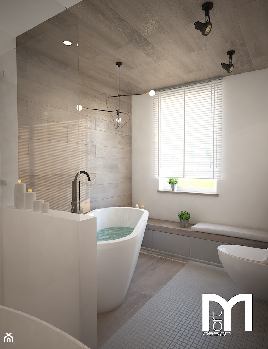 Delikatna łazienka w stylu industrialnym - Średnia z punktowym oświetleniem łazienka z oknem, styl industrialny - zdjęcie od Mart-Design Architektura Wnętrz