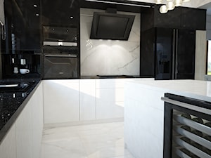 Dom koło Ostrołęki w stylu GLAMOUR - Duża z zabudowaną lodówką z lodówką wolnostojącą kuchnia, styl glamour - zdjęcie od Mart-Design Architektura Wnętrz