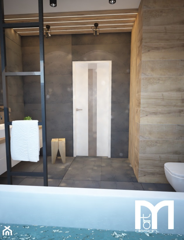 Ciemna łazienka, a jednak przytulna... - Łazienka, styl nowoczesny - zdjęcie od Mart-Design Architektura Wnętrz