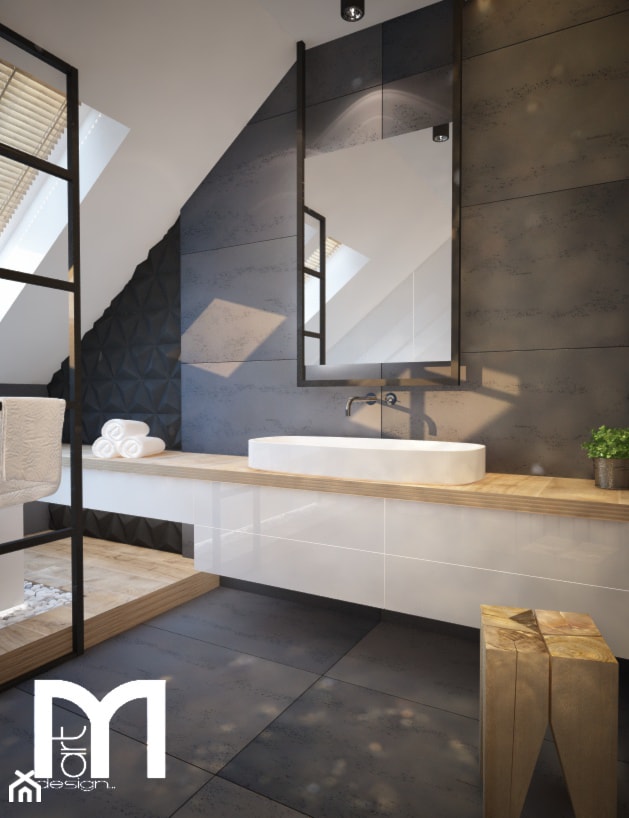 Ciemna łazienka, a jednak przytulna... - Łazienka, styl nowoczesny - zdjęcie od Mart-Design Architektura Wnętrz