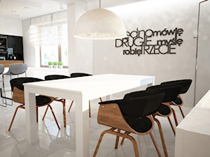 Dom jednorodzinny okolice Ostrołęki - Średnia biała jadalnia w kuchni, styl nowoczesny - zdjęcie od Mart-Design Architektura Wnętrz