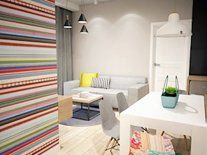 Kolorowe mieszkanie w bloku - Salon, styl skandynawski - zdjęcie od Mart-Design Architektura Wnętrz