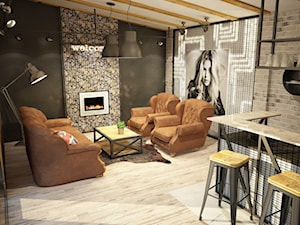 Projekt i realizacja domku imprezowo-gościnnego - Salon, styl industrialny - zdjęcie od Mart-Design Architektura Wnętrz