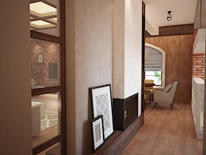 Wnętrze ciepłe, klimatyczne... - Średni beżowy hol / przedpokój, styl nowoczesny - zdjęcie od Mart-Design Architektura Wnętrz