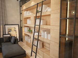 Dom w Brodnicy - Mały brązowy szary salon, styl nowoczesny - zdjęcie od Mart-Design Architektura Wnętrz