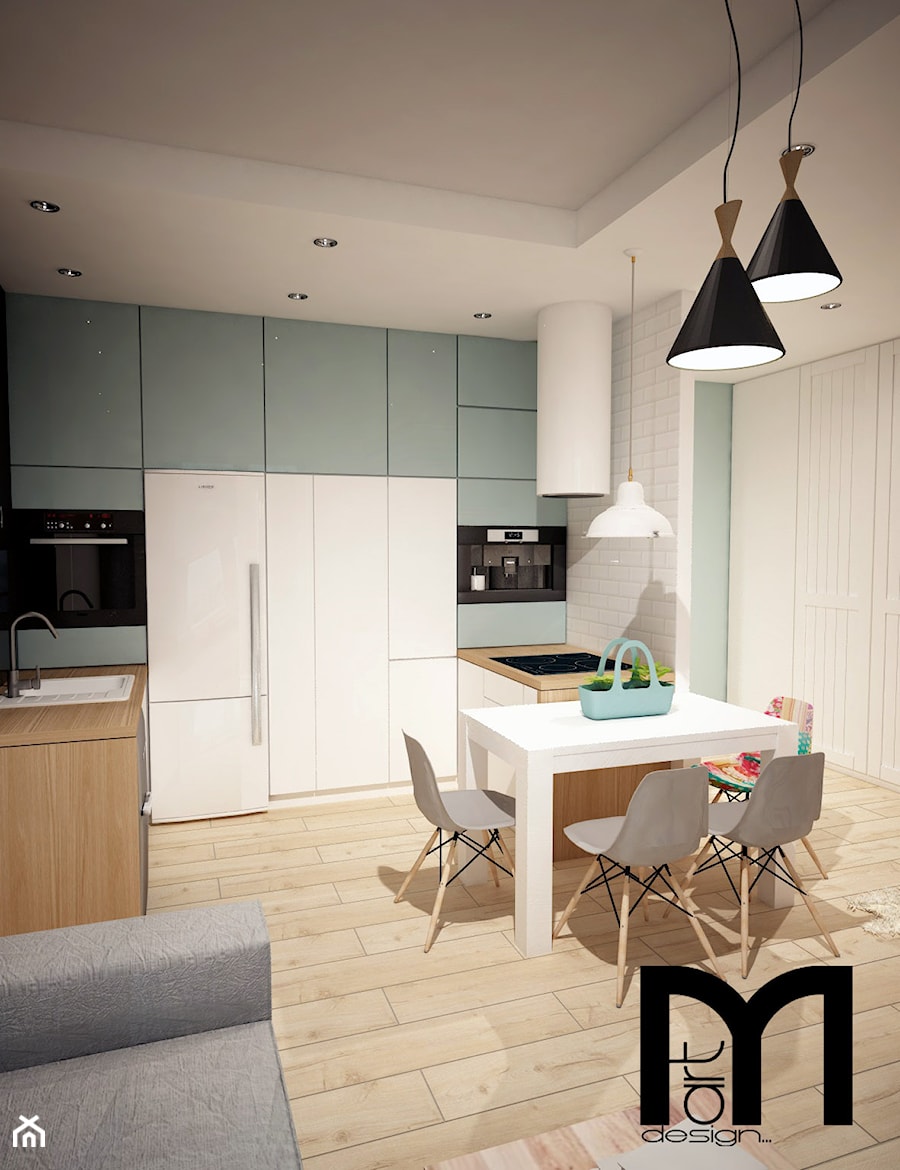 Kolorowe mieszkanie w bloku - Kuchnia, styl skandynawski - zdjęcie od Mart-Design Architektura Wnętrz