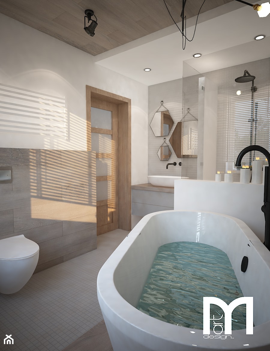 Delikatna łazienka w stylu industrialnym - Łazienka, styl industrialny - zdjęcie od Mart-Design Architektura Wnętrz