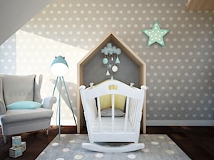 Projekt pokoju niemowlaka - Średni biały szary pokój dziecka dla niemowlaka dla dziewczynki, styl nowoczesny - zdjęcie od Mart-Design Architektura Wnętrz