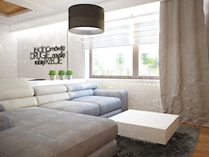 Dom jednorodzinny okolice Ostrołęki - Mały biały salon, styl nowoczesny - zdjęcie od Mart-Design Architektura Wnętrz