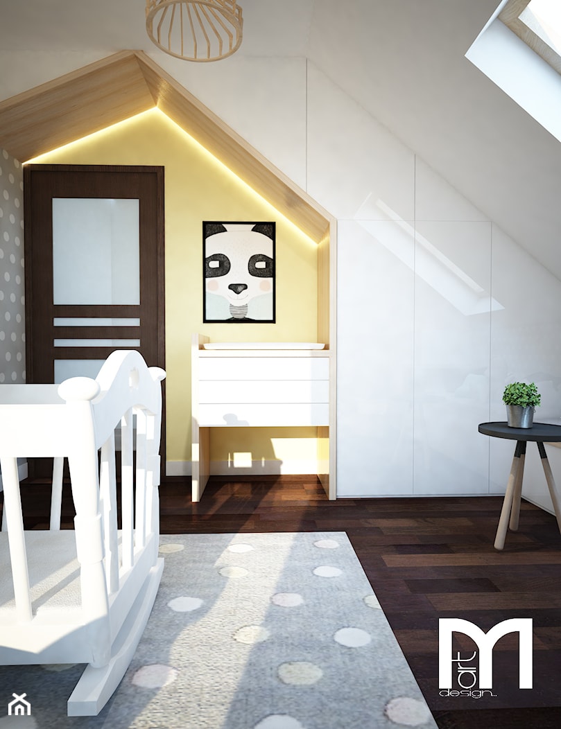 Projekt pokoju niemowlaka - Średni szary żółty pokój dziecka dla dziecka dla chłopca, styl nowoczesny - zdjęcie od Mart-Design Architektura Wnętrz - Homebook