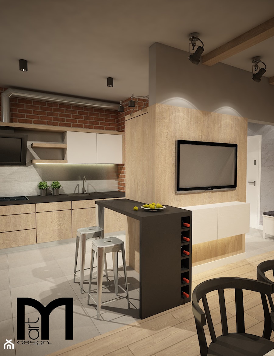 Mieszkanie styl industrialny - Kuchnia, styl industrialny - zdjęcie od Mart-Design Architektura Wnętrz