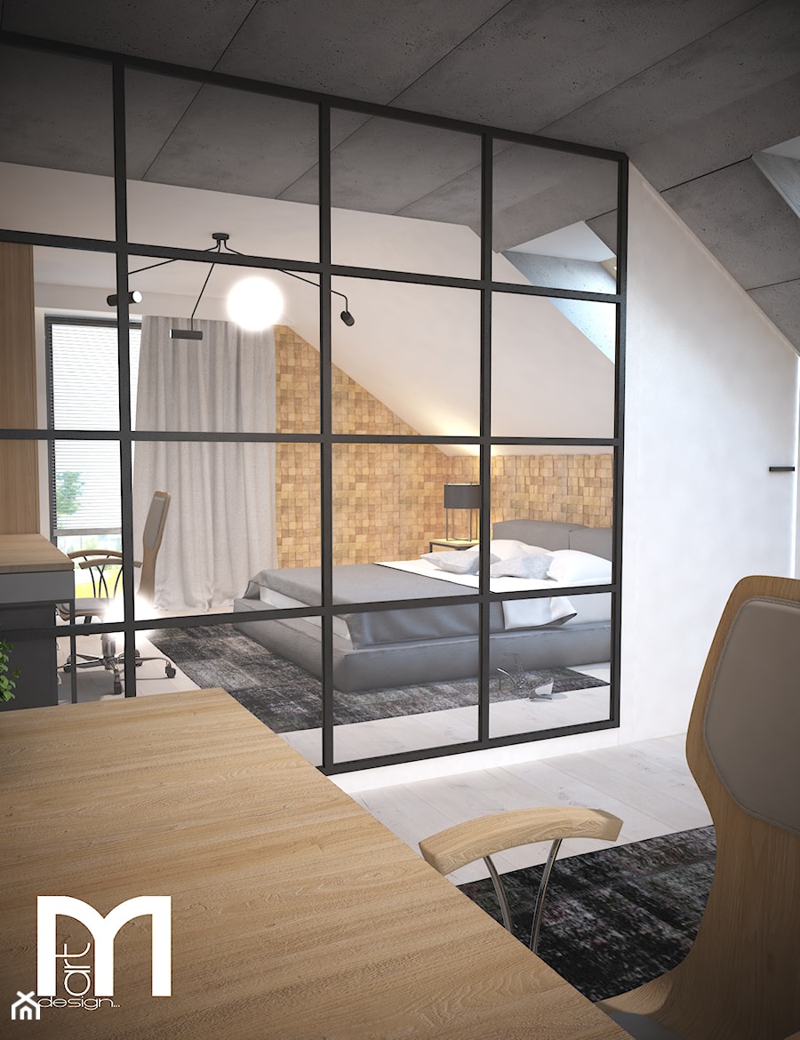 Sypialnia styl industrialny i nowoczesny - Sypialnia, styl industrialny - zdjęcie od Mart-Design Architektura Wnętrz