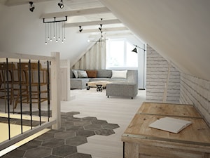 Poddasze styl skandynawski - Średni biały hol / przedpokój, styl skandynawski - zdjęcie od Mart-Design Architektura Wnętrz
