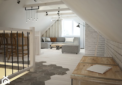 Poddasze styl skandynawski - Średni biały hol / przedpokój, styl skandynawski - zdjęcie od Mart-Design Architektura Wnętrz
