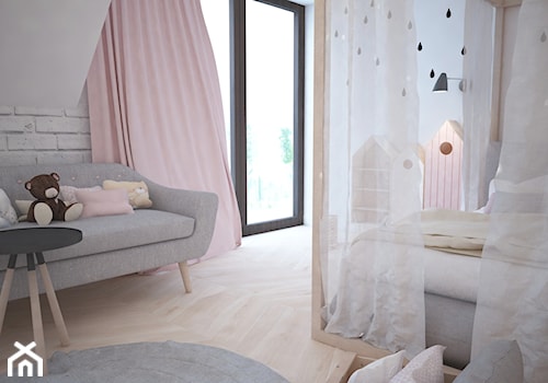 Projekt pokoju dla dziewczynki - Średni biały pokój dziecka dla dziecka dla dziewczynki dla rodzeńst ... - zdjęcie od Mart-Design Architektura Wnętrz