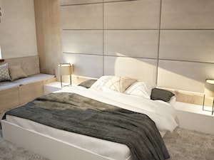 Przytulna sypialnia - Duża beżowa sypialnia, styl tradycyjny - zdjęcie od Mart-Design Architektura Wnętrz