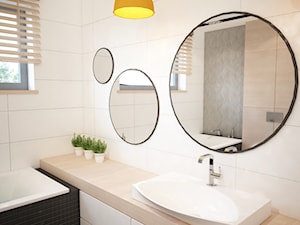 Projekt domu jednorodzinnego w Tobolicach - Średnia łazienka z oknem, styl nowoczesny - zdjęcie od Mart-Design Architektura Wnętrz