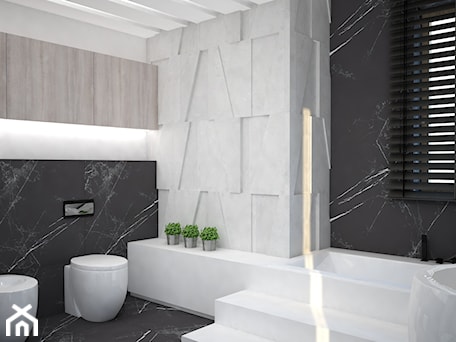 Aranżacje wnętrz - Łazienka: Nowoczesna łazienka z betonowymi panelami 3D - Średnia z marmurową podłogą z punktowym oświetleniem łazienka z oknem, styl minimalistyczny - Mart-Design Architektura Wnętrz. Przeglądaj, dodawaj i zapisuj najlepsze zdjęcia, pomysły i inspiracje designerskie. W bazie mamy już prawie milion fotografii!