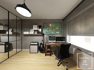 Średnie szare biuro, styl industrialny - zdjęcie od Good Place For Living