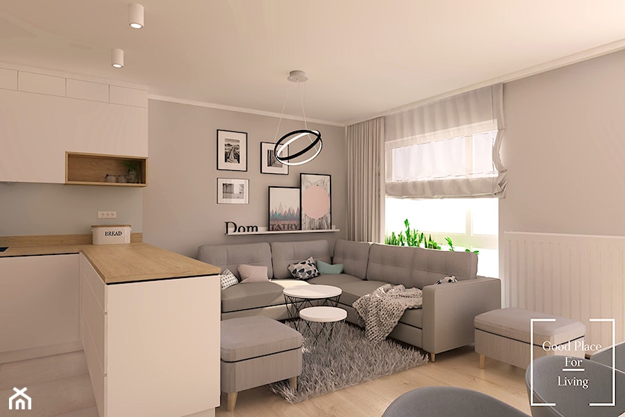 Mieszkanie w odcieniach pasteli - Salon, styl nowoczesny - zdjęcie od Good Place For Living