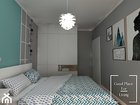Aranżacje wnętrz - Sypialnia: Osiedle Fi - 48 m2 - Mała szara sypialnia, styl nowoczesny - Good Place For Living. Przeglądaj, dodawaj i zapisuj najlepsze zdjęcia, pomysły i inspiracje designerskie. W bazie mamy już prawie milion fotografii!