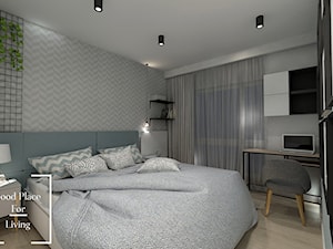 Mieszkanie w odcieniach pasteli - Średnia szara z biurkiem sypialnia, styl nowoczesny - zdjęcie od Good Place For Living