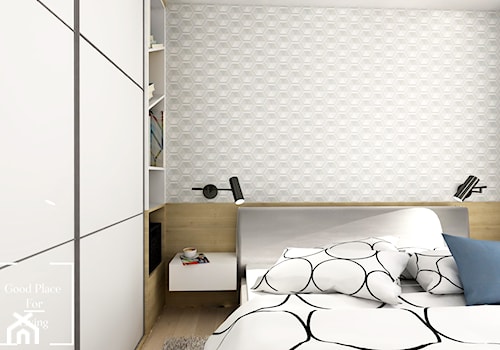Mieszkanie, Bagry Park - Średnia biała sypialnia, styl nowoczesny - zdjęcie od Good Place For Living