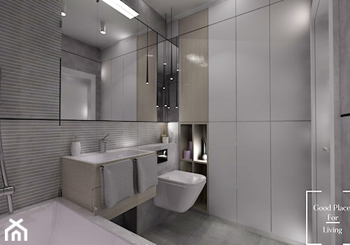 Osiedle Avia - Mała na poddaszu bez okna z lustrem łazienka - zdjęcie od Good Place For Living