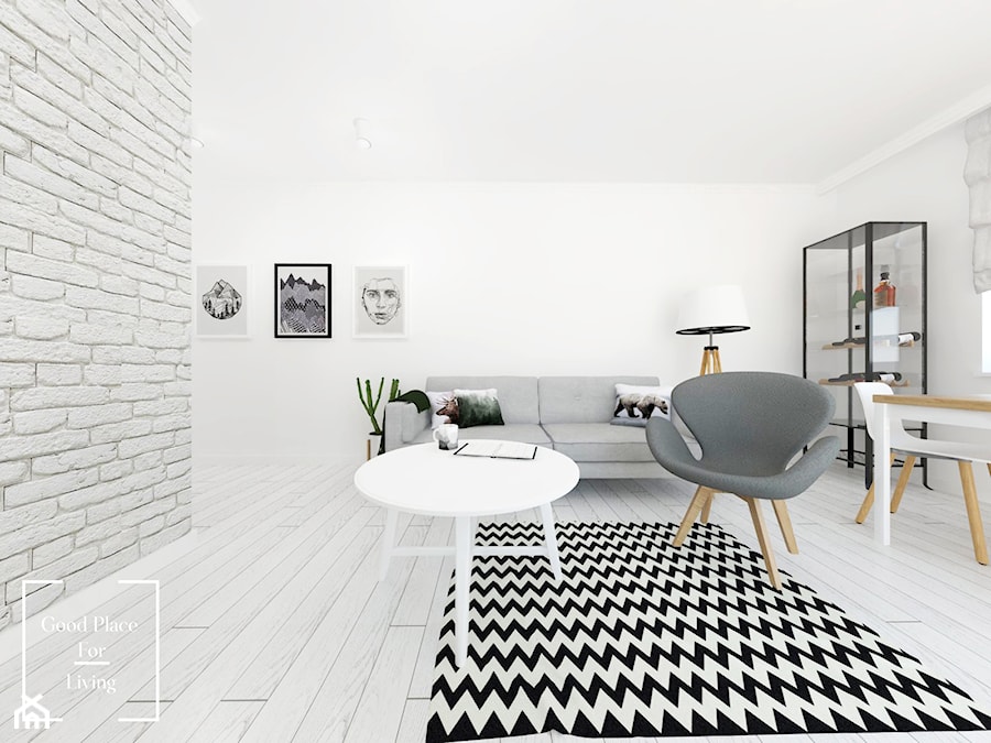 Mieszkanie w stylu skandynawskim osiedle Avia - Salon, styl skandynawski - zdjęcie od Good Place For Living