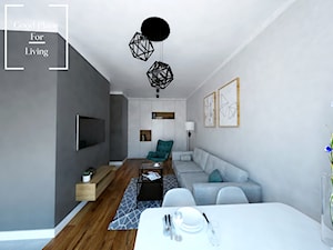 Osiedle Fi - 48 m2 - Mały średni szary salon, styl nowoczesny - zdjęcie od Good Place For Living