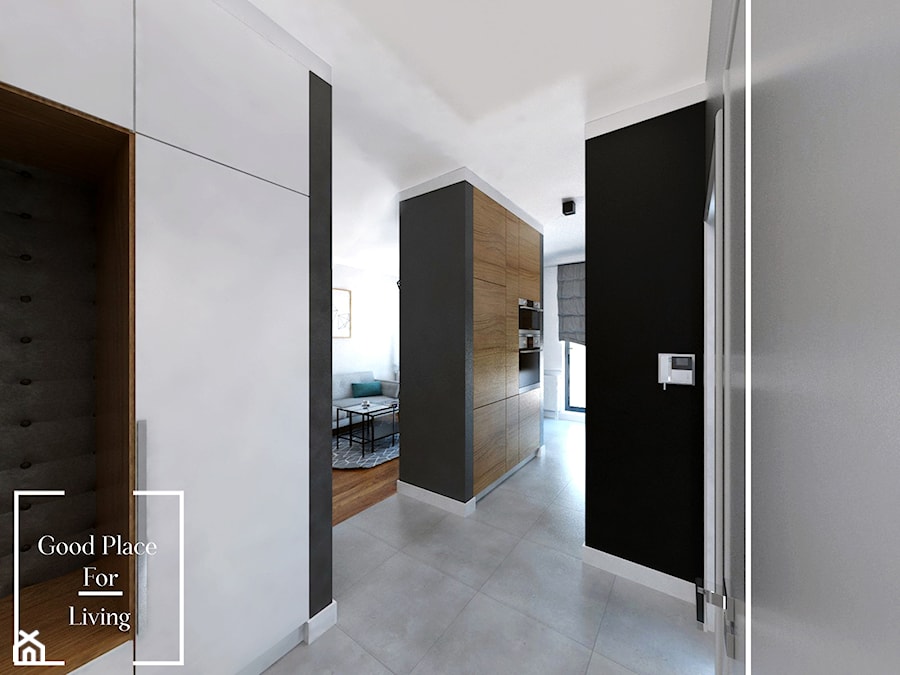 Osiedle Fi - 48 m2 - Średni czarny szary hol / przedpokój, styl nowoczesny - zdjęcie od Good Place For Living