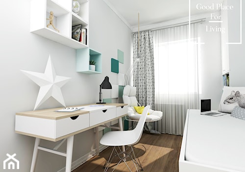 Mieszkanie 56.5 m2 Reduta - Mały szary pokój dziecka dla nastolatka dla chłopca, styl nowoczesny - zdjęcie od Good Place For Living