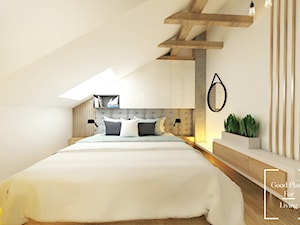 Przytulny industrial - Średnia biała sypialnia na poddaszu, styl industrialny - zdjęcie od Good Place For Living