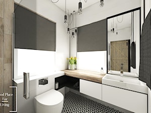 Przytulny industrial - Średnia na poddaszu bez okna z lustrem łazienka, styl industrialny - zdjęcie od Good Place For Living