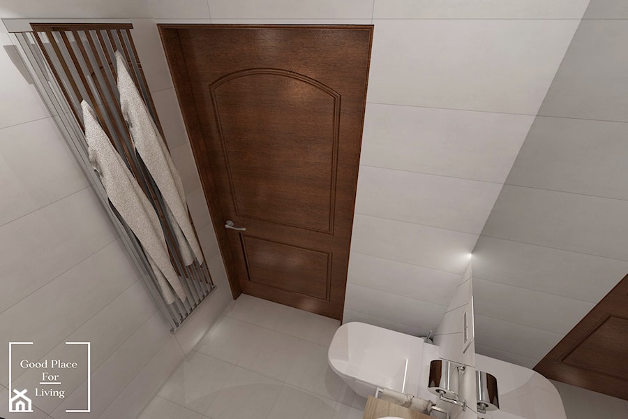 Funkcjonalna łazienka na 3m2 - Mała bez okna z lustrem łazienka - zdjęcie od Good Place For Living