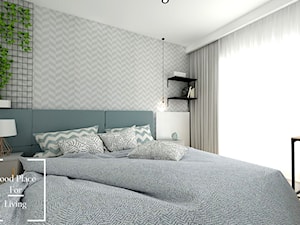Mieszkanie w odcieniach pasteli - Mała sypialnia z balkonem / tarasem, styl nowoczesny - zdjęcie od Good Place For Living