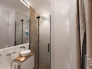 Funkcjonalna łazienka na 3m2 - Mała na poddaszu bez okna z lustrem łazienka - zdjęcie od Good Place For Living