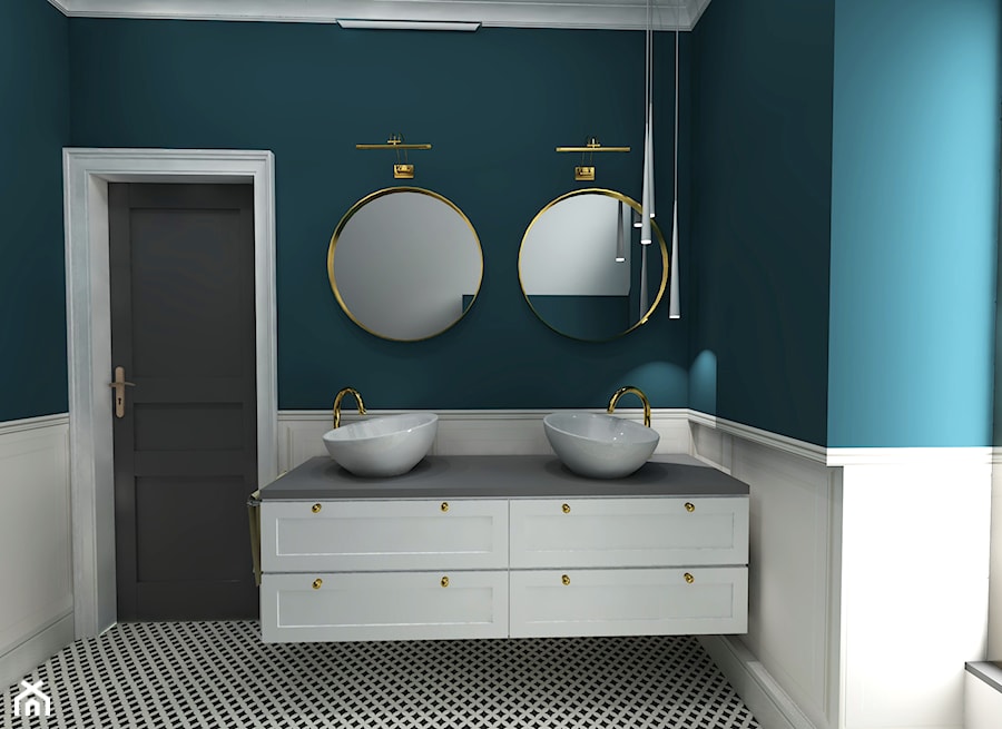 Eklektyzm - Średnia z dwoma umywalkami łazienka z oknem, styl nowoczesny - zdjęcie od Good Place For Living