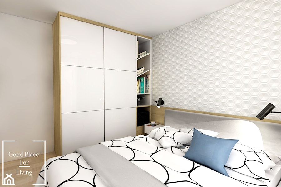 Mieszkanie, Bagry Park - Średnia biała sypialnia, styl nowoczesny - zdjęcie od Good Place For Living