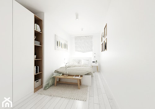 Mieszkanie w stylu skandynawskim osiedle Avia - Średnia biała sypialnia, styl skandynawski - zdjęcie od Good Place For Living