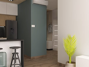 Nowoczesne mieszkanie, ul.Reduta - Średni biały zielony salon z kuchnią z jadalnią, styl nowoczesny - zdjęcie od Good Place For Living